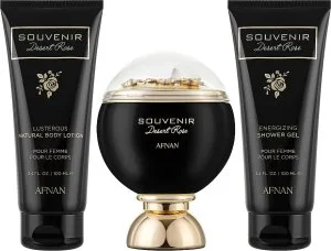 Afnan Souvenir Desert Rose Unisex Eau de Parfum 100 ml + Körperlotion 100 ml + Duschgel