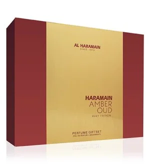 Al Haramain Amber Oud Ruby Edition Geschenkset Unisex Eau de Parfum 75 ml + Eau de Parfum 30 ml + Deospray