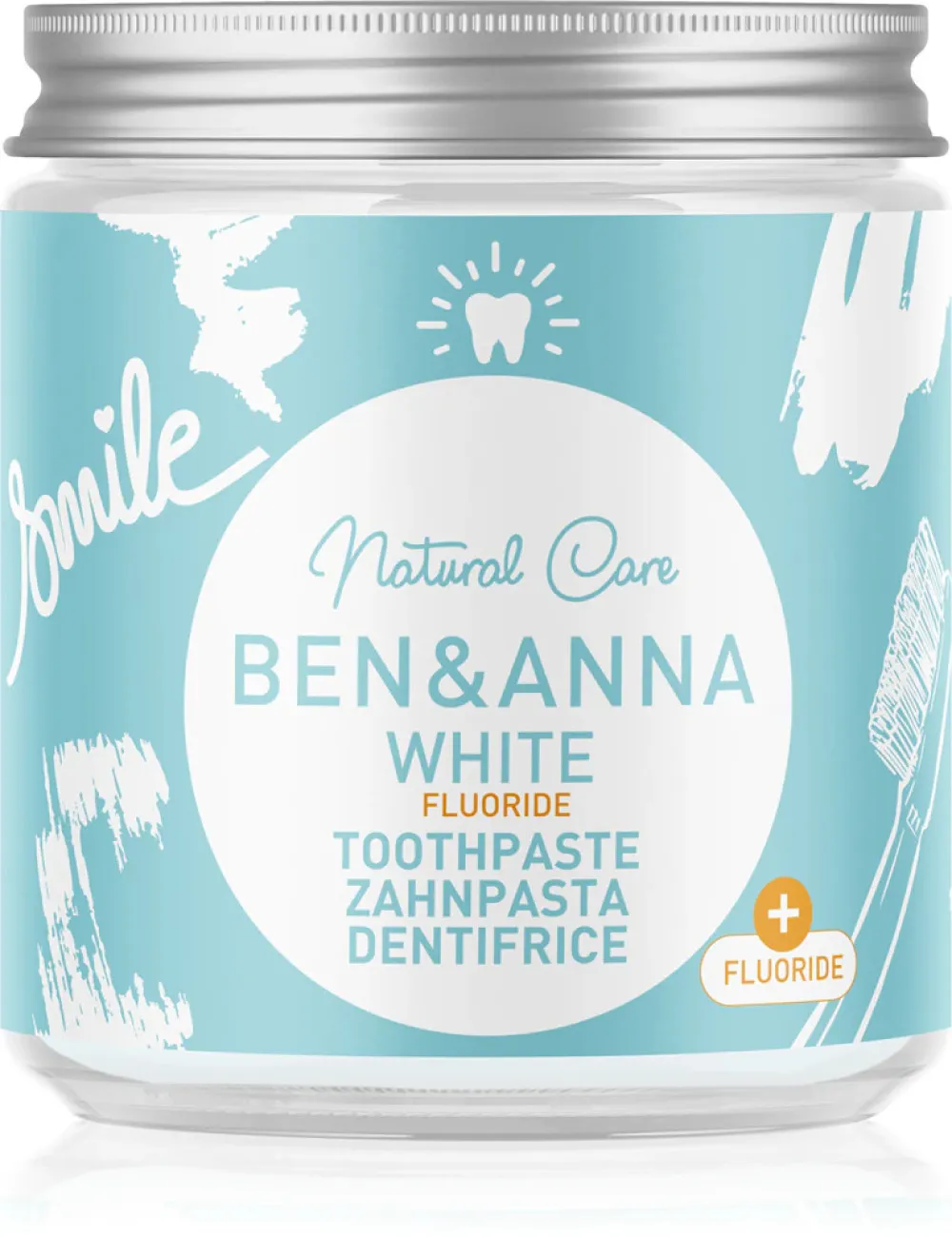 Ben & Anna Whitening Zahnpasta mit Fluorid (100 ml) - mit Kamille und Salbei