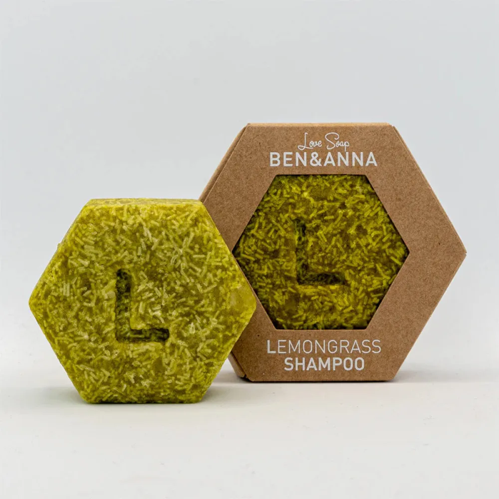 Ben & Anna Festes Shampoo für trockenes und strapaziertes Haar - Zitronengras (60 g)