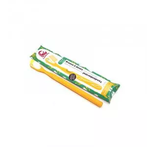 Lamazuna Biokunststoff-Zahnbürste mit austauschbarem Kopf, weich, gelb