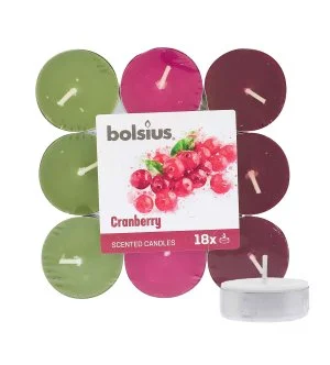 Bolsius Scented Tealights Cranberry 4h Teelicht 18 St.