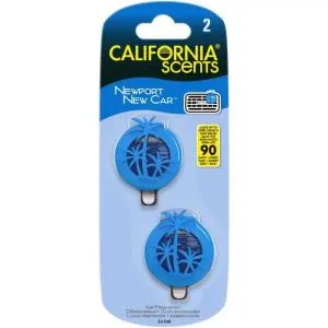 California Scents Mini Diffuser Newport New Car Duft für Auto 2 x 3 ml
