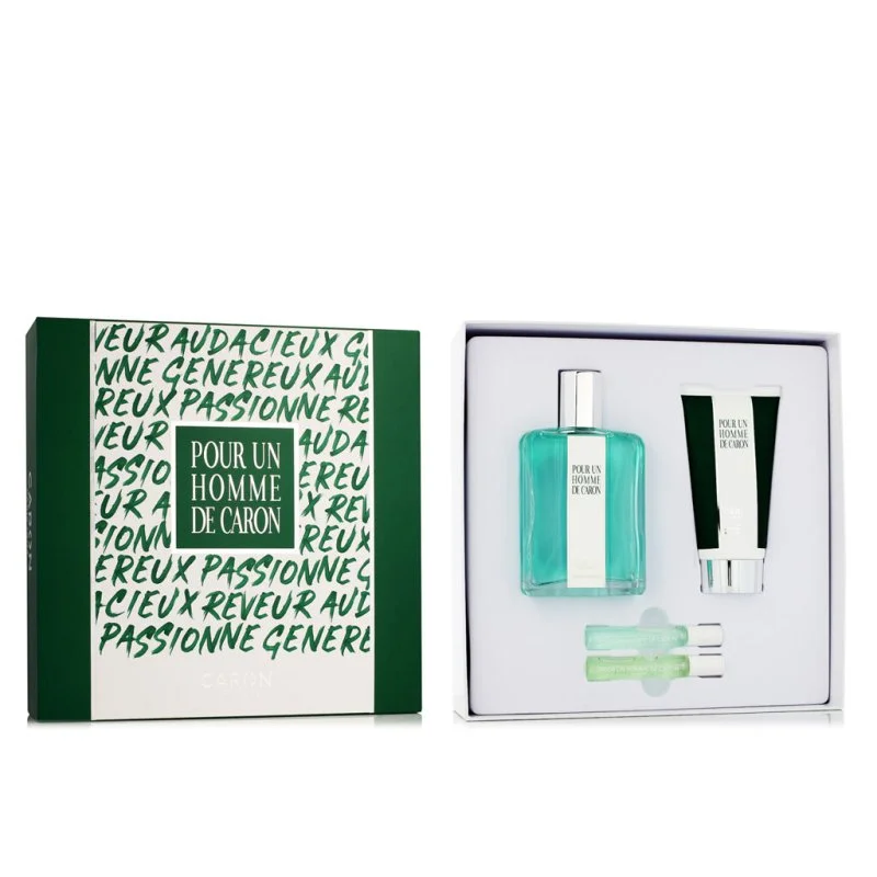 Pour un Homme de Caron EDT 125 ml + Duschgel 75 ml + EDT Mini Le Matin 5 ml + Mini Le Soir Eau de Parfum