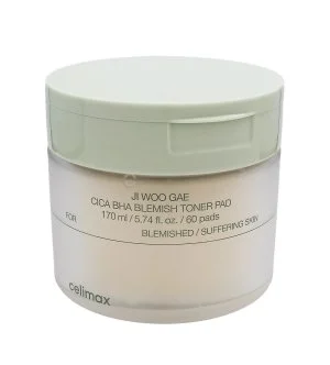 Celimax Ji Woo Gae Cica BHA Blemish Toner Pad beruhigende, exfolierende Toner-Pads mit BHA, LHA und PHA 60 Stück