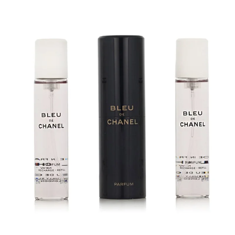 Chanel Bleu de Chanel nachfüllbarer Taschenzerstäuber 20 ml + 2 x Parfum-Nachfüllung für Herren 20 ml