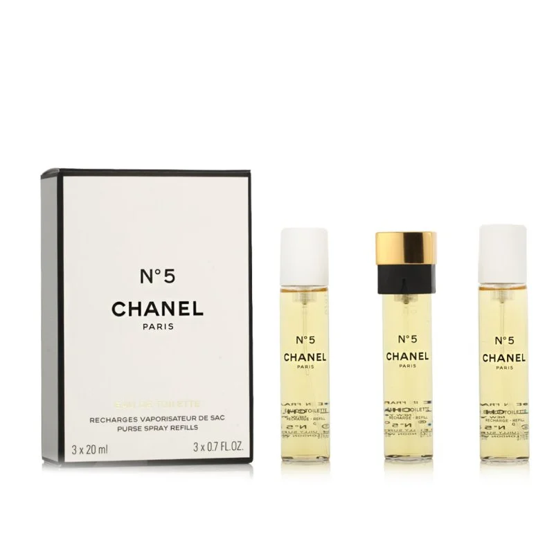 Chanel No 5 Eau de Toilette für Damen Nachfüllung für Taschenzerstäuber 3 x 20 ml