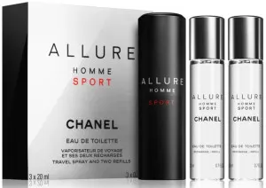 Chanel Allure Homme Sport Eau de Toilette für Herren 3x20 ml nachfüllbarer Flakon