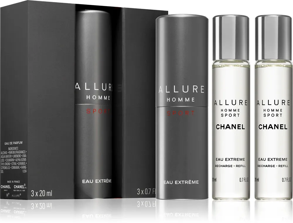 Allure Homme Sport Eau Extreme Eau de Toilette 3x20 ml für Männer nachfüllbarer Flakon