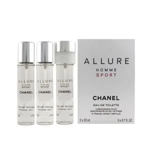 Chanel Allure Homme Sport EDT Nachfüllung 2 x 20 ml + EDT Nachfüllung mit Zerstäuber 20 ml M