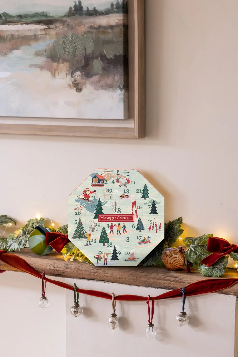 Weihnachtlicher Adventskalender-Kranz