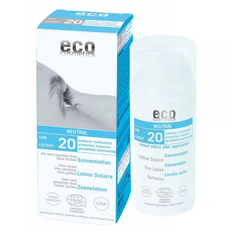 Eco Cosmetics Neutrales Sonnenschutzmittel ohne Parfüm SPF 20 BIO (100ml)