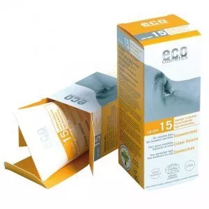 Eco Cosmetics Sonnenschutzmittel SPF 15 BIO (75 ml) - 100% natürlich, mit mineralischen Filtern
