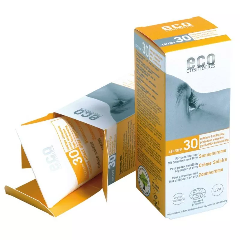 Eco Cosmetics Sonnenschutzmittel SPF 30 BIO (75 ml) - 100% natürlich, mit mineralischen Filtern