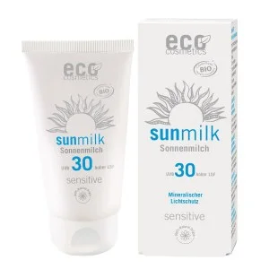 Eco Cosmetics Sonnenmilch LSF 30 Sensitiv Bio (75 ml) - mit natürlichen Mineralfiltern