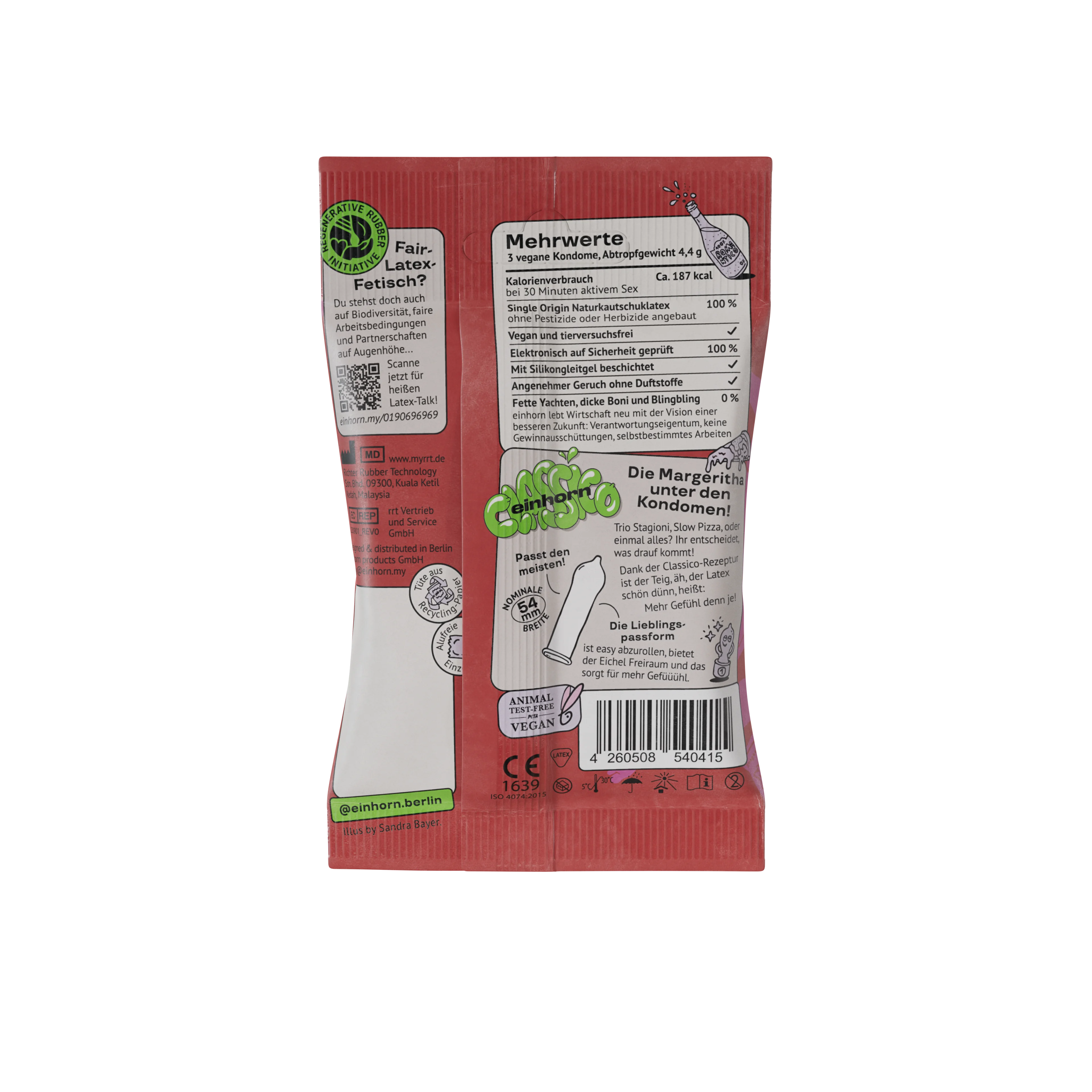 Einhorn Kondome Classic 3 Stk. - vegan, unparfümiert