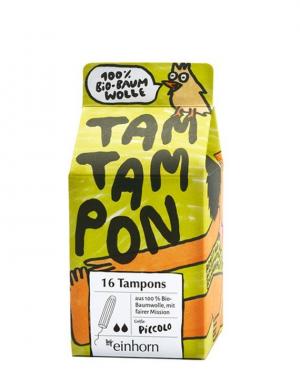 TamTampon Piccolo Tampons (16 Stück) - hypoallergene Bio-Baumwolle