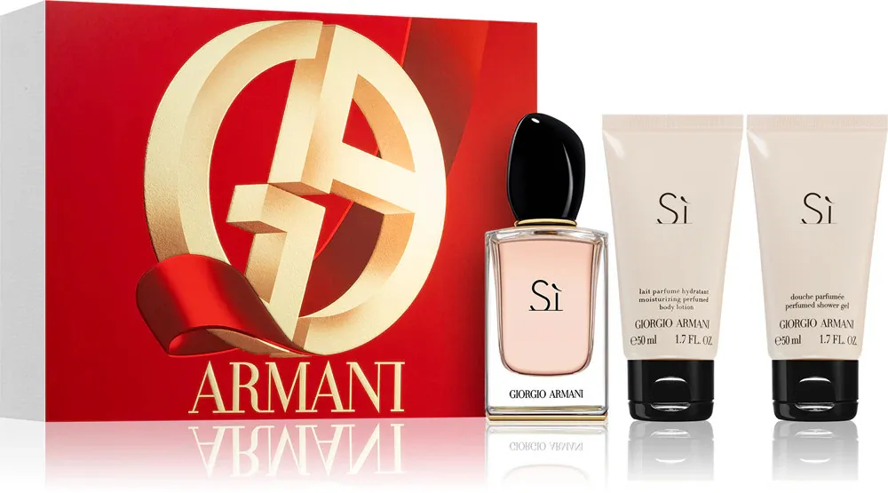 Sì Geschenkset für Damen Eau de Parfum 50 ml + Duschgel 50 ml + Körperlotion 50 ml 50 ml + sprchový gel 50 ml + tělové mléko 50 ml