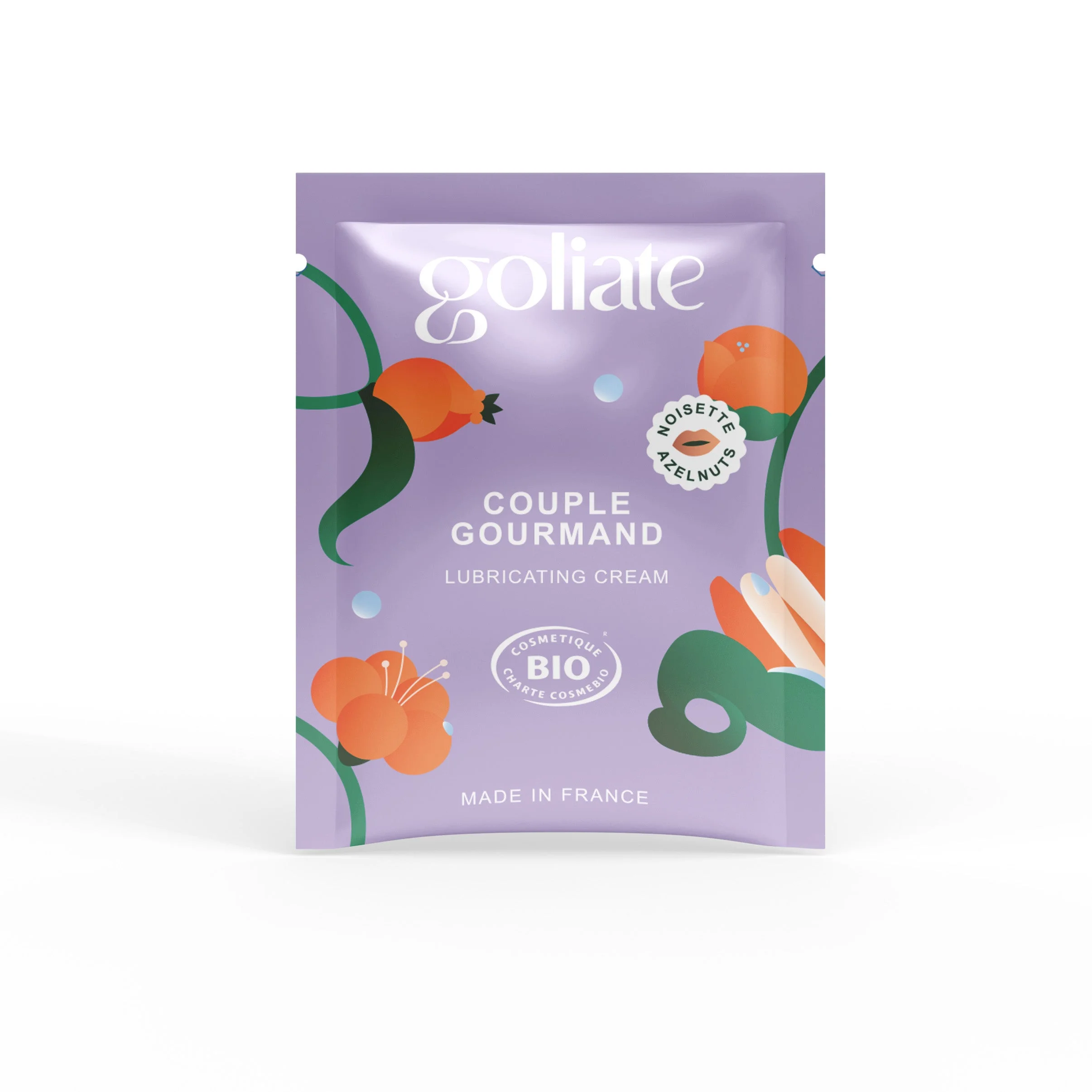 Goliate Essbares Massage- und Gleitöl 2in1 BIO – Nuss 2 ml – Probe – für sie und ihn