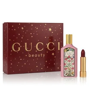 Gucci Flora Gorgeous Gardenia 50 ml + Lippenstift 509 Rouge De Beauté Brillant 1,8 g Eau de Parfum für Damen