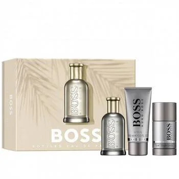 Boss Bottled Geschenkset 100 ml + Duschgel 100 ml + Deostick Eau de Parfum für Herren 75 ml