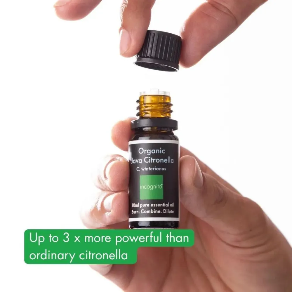 Incognito Ätherisches Citronella-Öl BIO (10 ml) - riecht nicht nach schwierigen Insekten