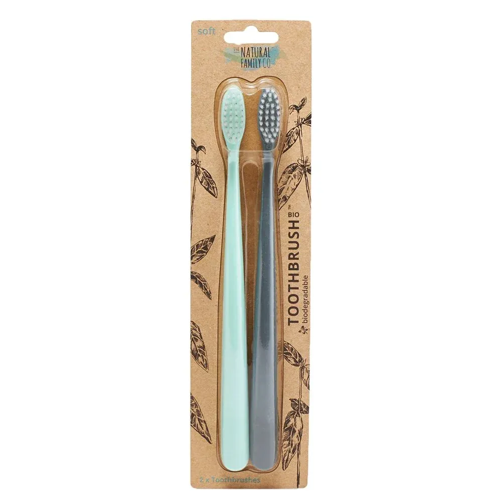 Jack n Jill NFco. SOFT Zahnbürsten-Set - mintgrau (2 Stück) - aus Maisstärke ohne GVO