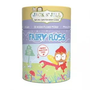 Jack n Jill Zahnseide für Kinder Fairy Floss (30 Stück) - mit giraffenförmigem Griff