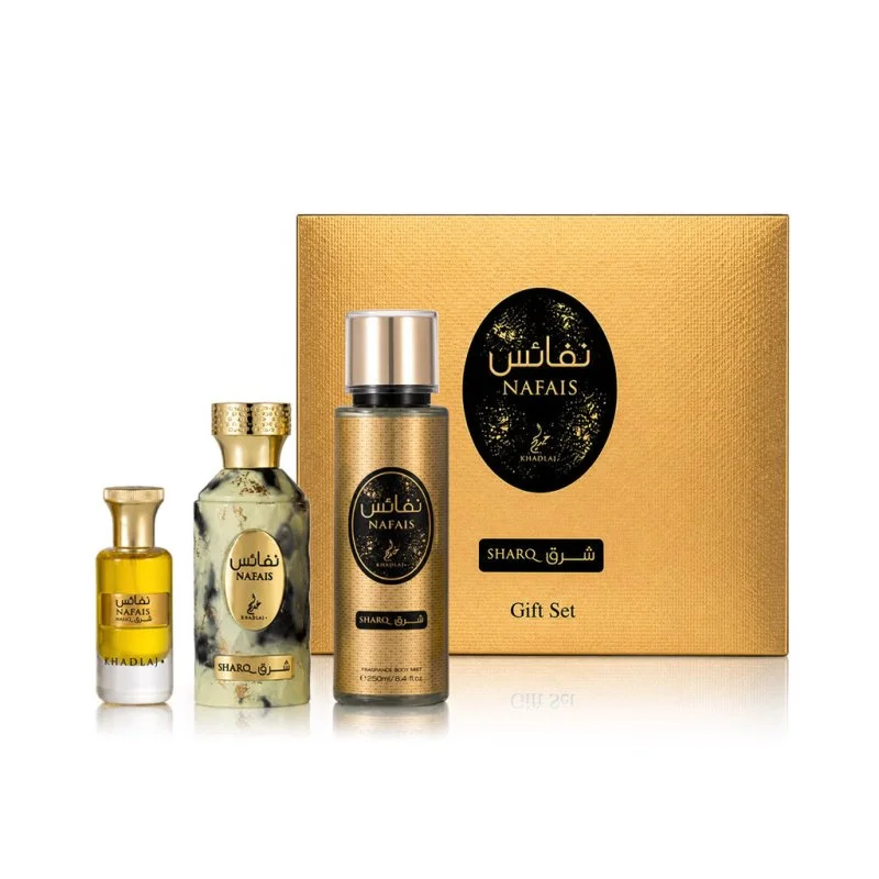 Nafais Sharq Eau de Parfum Unisex 100 ml + Parfümöl 24 ml + Körperspray 250 ml