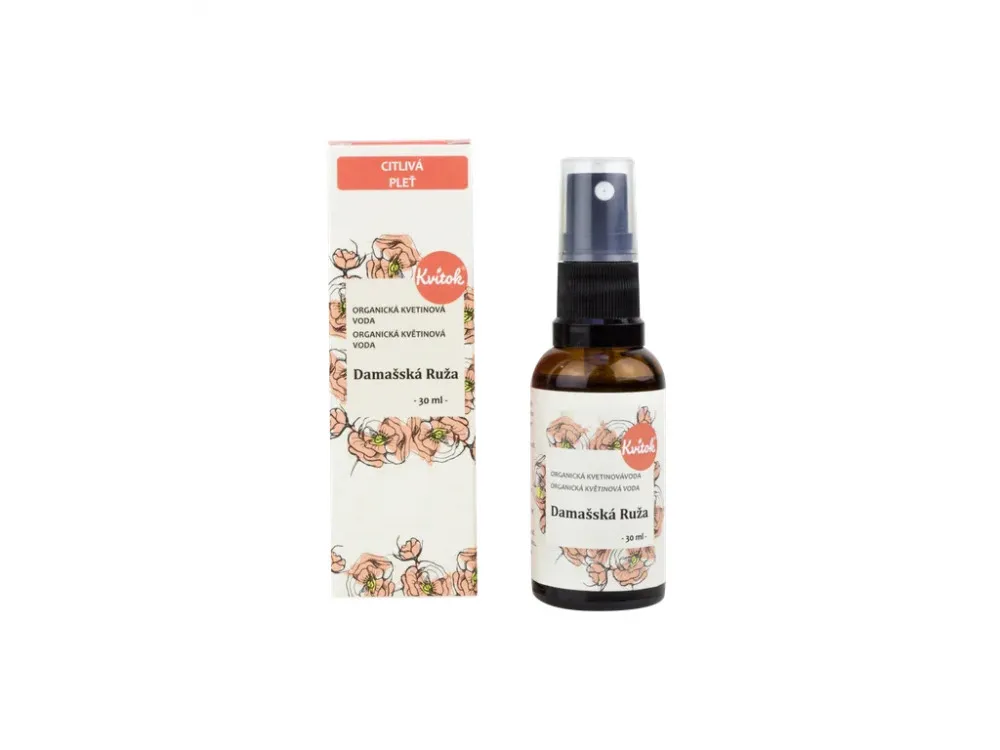 Kvitok Blumenwasser mit Spray - Damaszener Rose BIO (30 ml) - universell einsetzbar