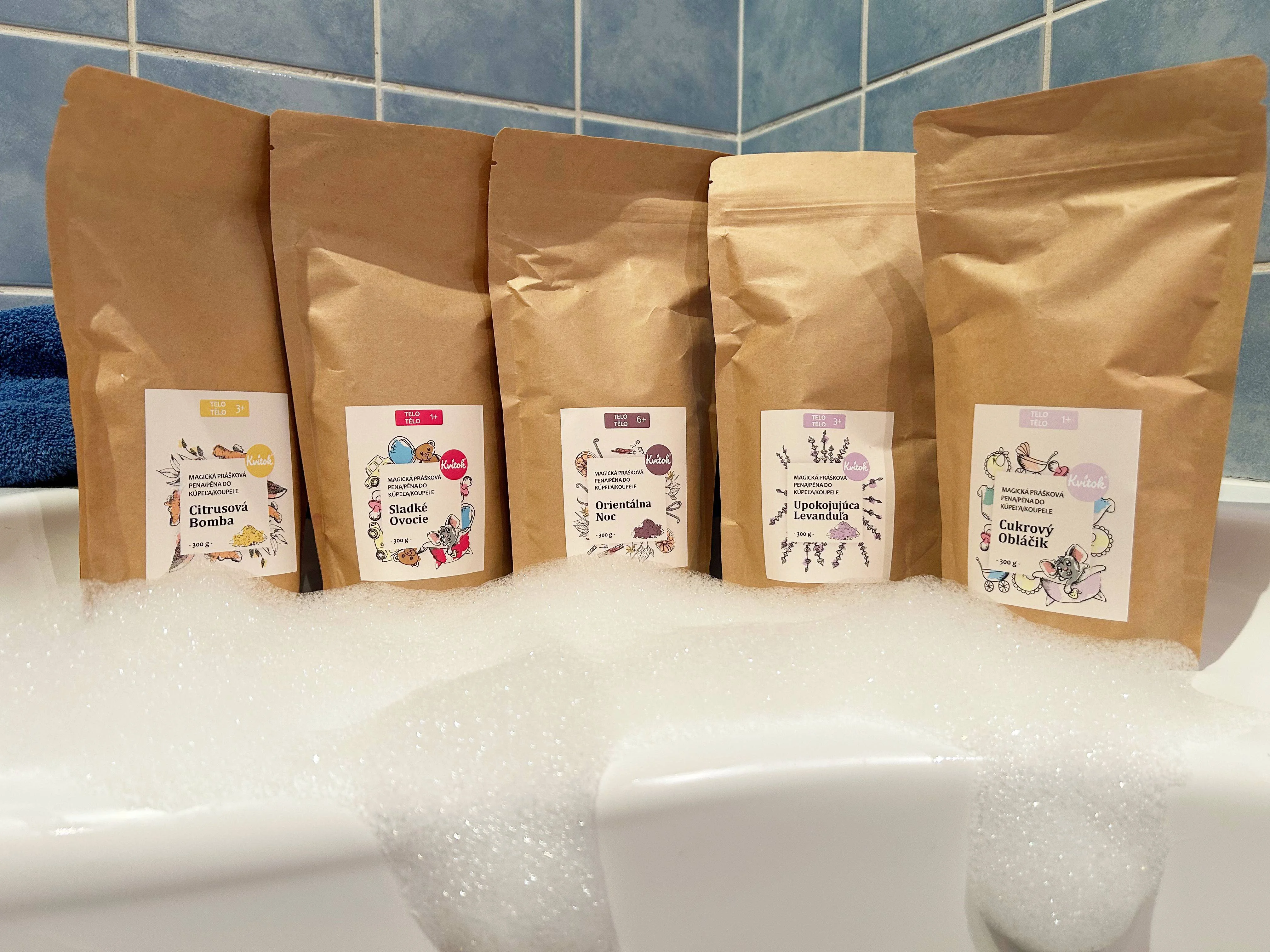 Kvitok Magischer Badeschaum Azurblaue Küste 60 g – schäumt wunderbar
