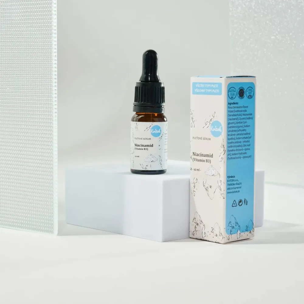 Kvitok Gesichtsserum - Niacinamid (Vitamin B3) (10 ml) - für zu Akne neigende, empfindliche und reife Haut