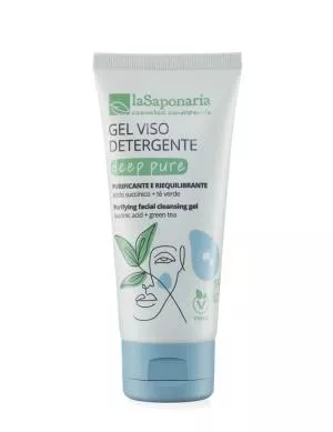laSaponaria Deep Pure BIO Facial Cleansing Gel (100 ml) - geeignet für Mischhaut und fettige Haut