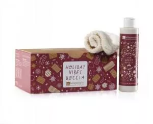 laSaponaria Holiday Vibes Geschenkpaket - Duschgel und Peeling-Handschuhe