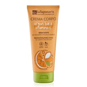 laSaponaria Feuchtigkeitsspendende Körpercreme mit Bio-Arganöl und Vitamin C, 200 ml - für strahlende, samtweiche Haut
