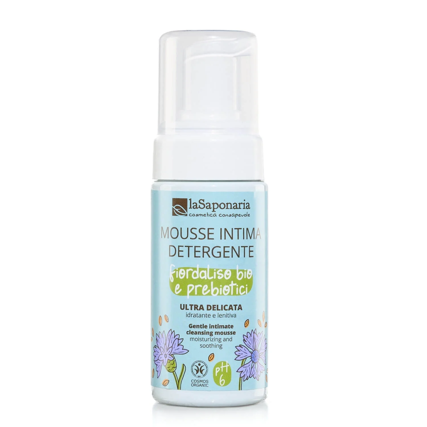 laSaponaria Intim-Waschschaum mit Kornblume & Präbiotika BIO (100 ml) - auch für Kinder und in den Wechseljahren geeignet