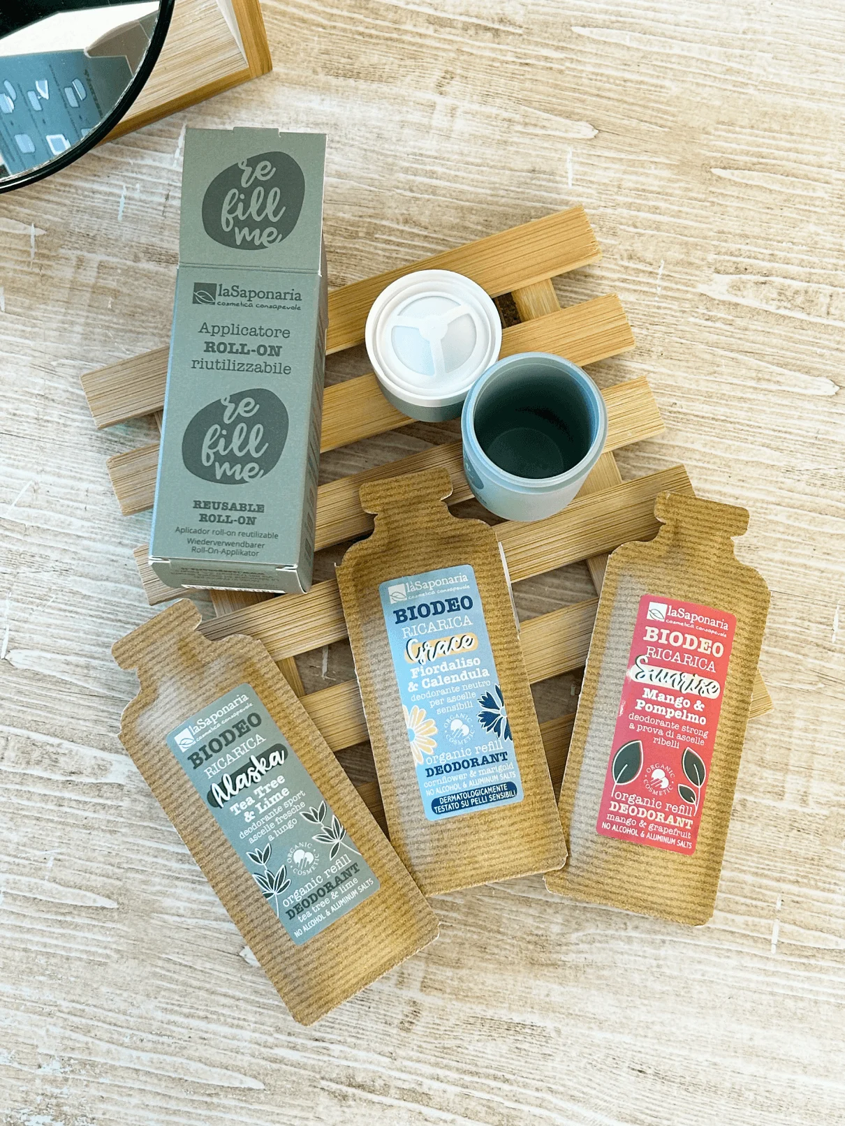 laSaponaria Nachfüllung für das Roll-on-Deodorant Grace - BIO, duftfrei (40 ml) - für empfindliche Haut