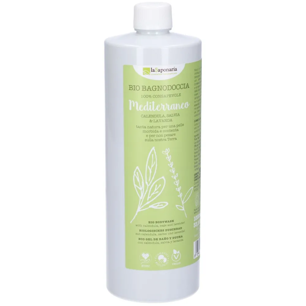 laSaponaria Mediterranes Duschgel BIO Maxi (1 l) - mit mediterranen Kräutern