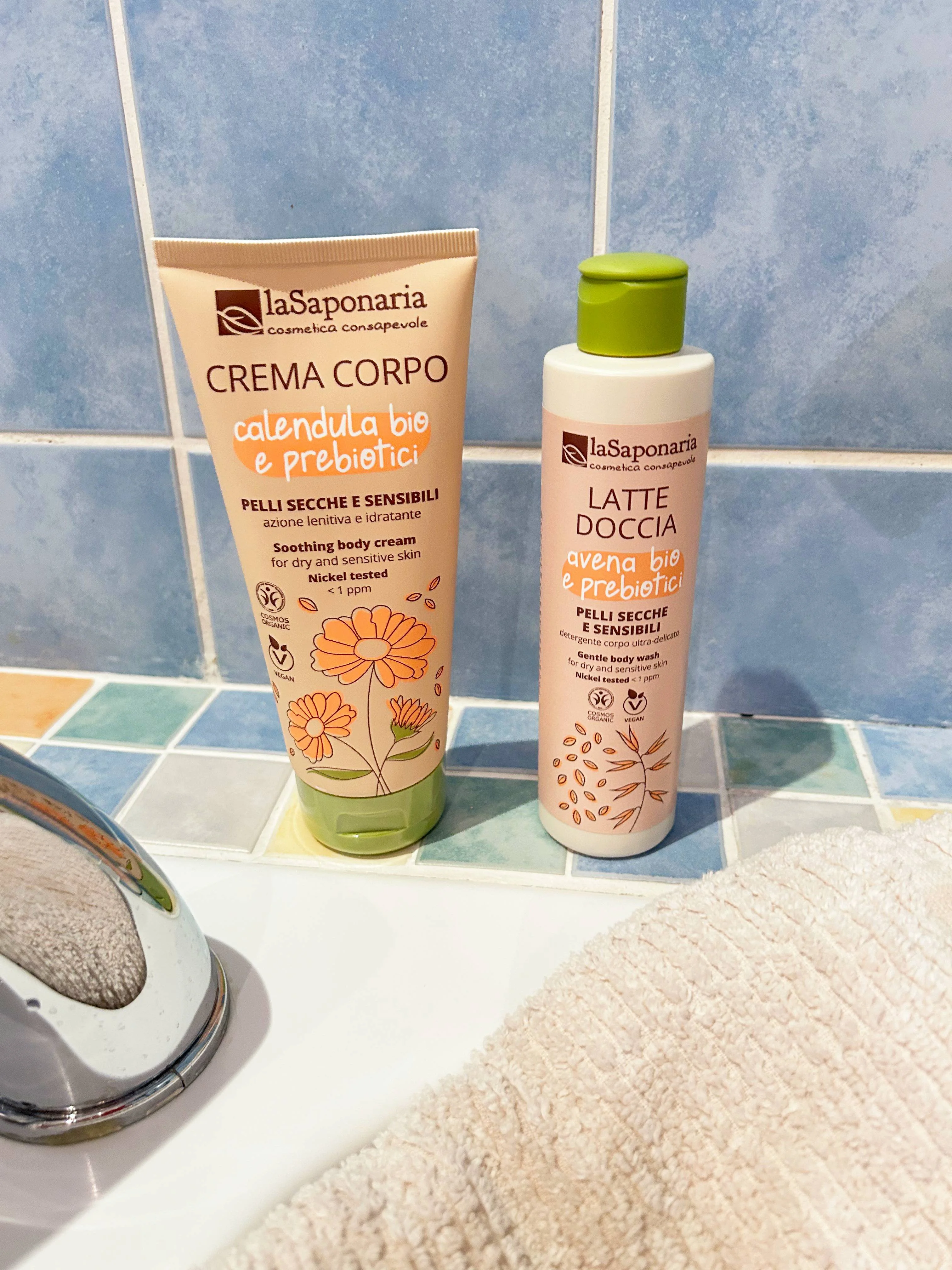 laSaponaria Körpercreme mit Bio-Ringelblume und Präbiotika für empfindliche Haut (200 ml) - nährt, beruhigt und spendet Feuchtigkeit