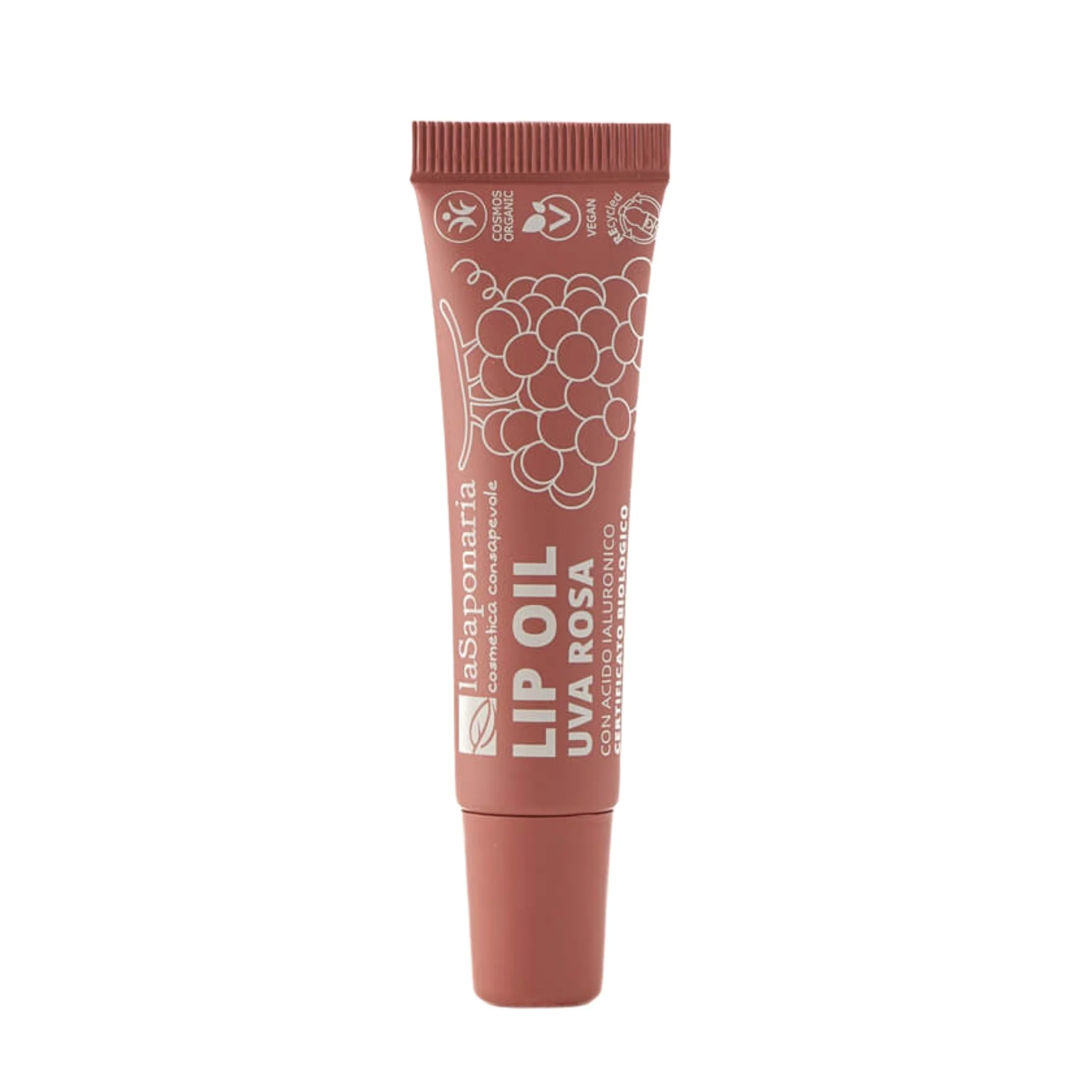 laSaponaria Pflegendes Lippenöl mit rosa Trauben BIO – Rosy Nude (12 ml) – für glänzende und intensiv gepflegte Lippen