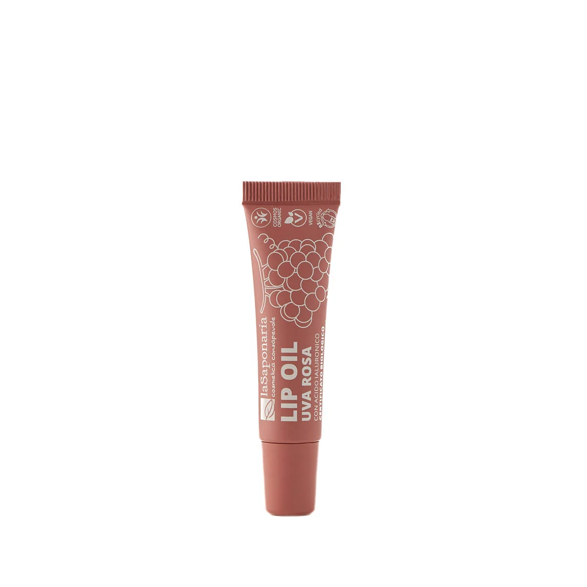 laSaponaria Pflegendes Lippenöl mit rosa Trauben BIO – Rosy Nude (12 ml) – für glänzende und intensiv gepflegte Lippen