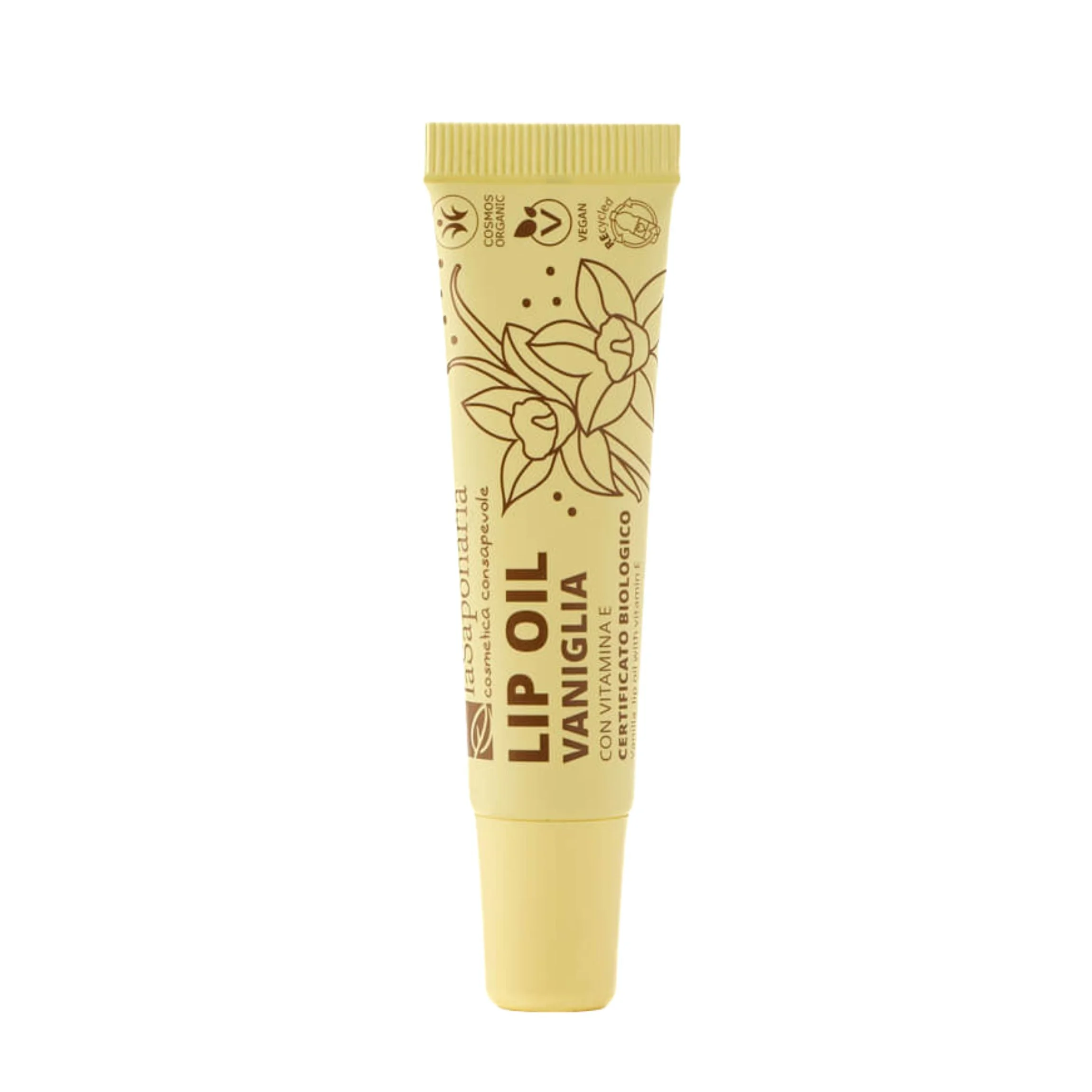 laSaponaria Nährendes BIO-Vanille-Lippenöl – transparent (12 ml) – für glänzende und intensiv gepflegte Lippen