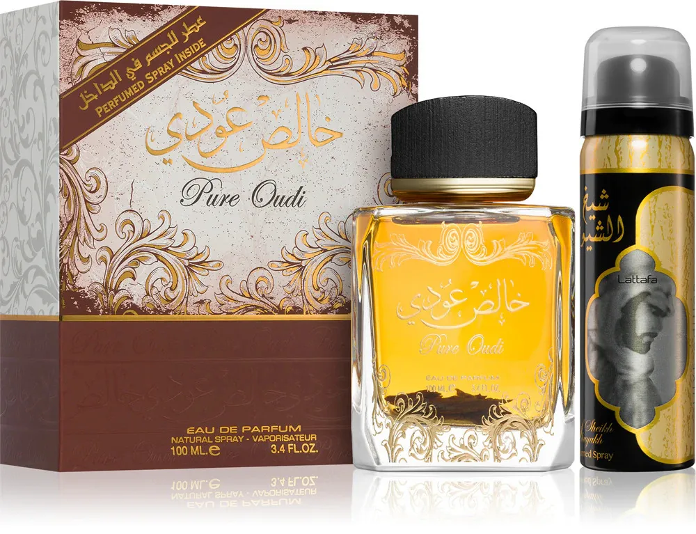 Pure Oudi Geschenkset Unisex Parfümiertes Wasser 100 ml + Deospray 50 ml