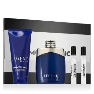 Montblanc Legend Blue 100 ml + Duschgel für Körper und Haare 100 ml + 2 x Mini Eau de Parfum für Herren