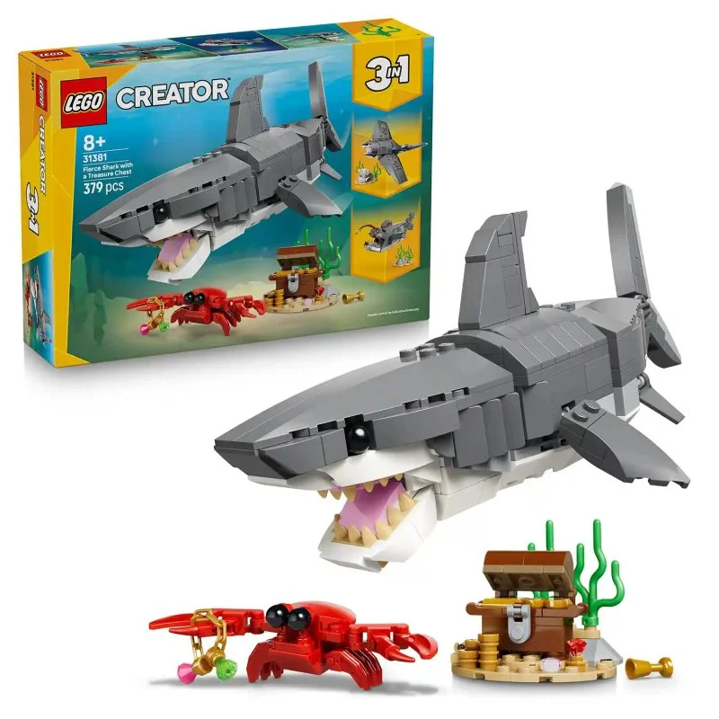Creator 3-in-1 31381 Wilder Hai und Schatztruhe