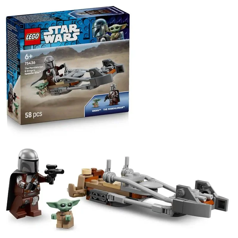 Star Wars™ 75436 Der Mandalorianer und Grogu und Speeder-Bike