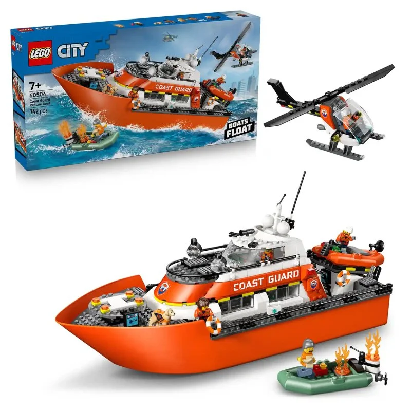 City 60504 Rettungsboot der Küstenwache und Hubschrauber