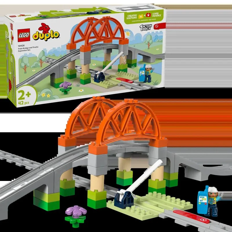 DUPLO® 10426 Eisenbahnbrücke und Schienen – Erweiterungsset