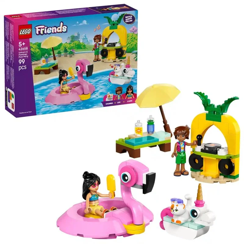 Friends 42658 Spaß am Pool mit Einhorn und Flamingo