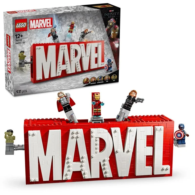 Marvel 76313 MARVEL-Logo und Minifiguren